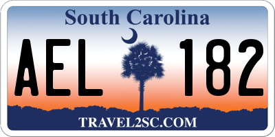 SC license plate AEL182