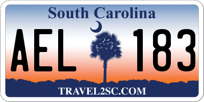 SC license plate AEL183
