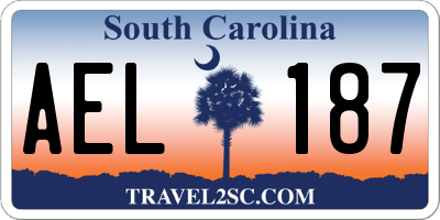 SC license plate AEL187