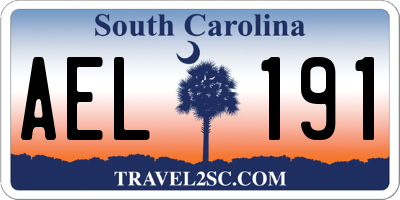 SC license plate AEL191