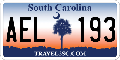 SC license plate AEL193