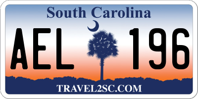SC license plate AEL196
