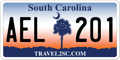 SC license plate AEL201