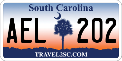 SC license plate AEL202