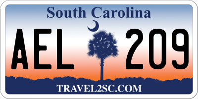 SC license plate AEL209