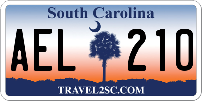 SC license plate AEL210