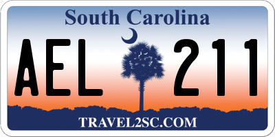 SC license plate AEL211