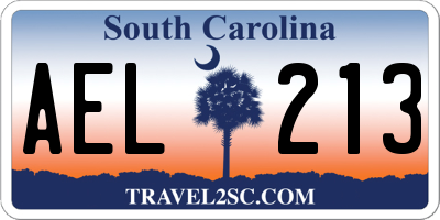 SC license plate AEL213
