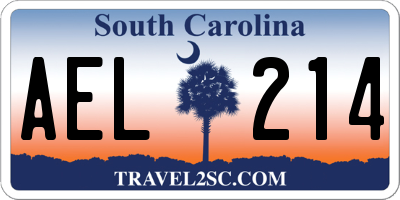 SC license plate AEL214