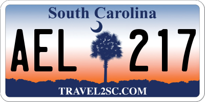 SC license plate AEL217