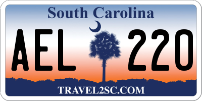 SC license plate AEL220