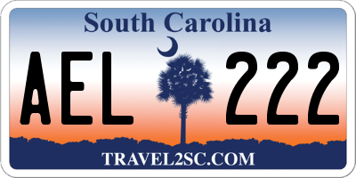 SC license plate AEL222
