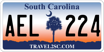 SC license plate AEL224