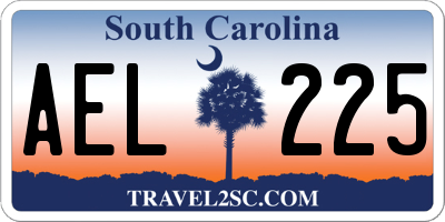 SC license plate AEL225