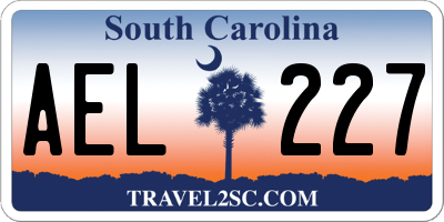 SC license plate AEL227