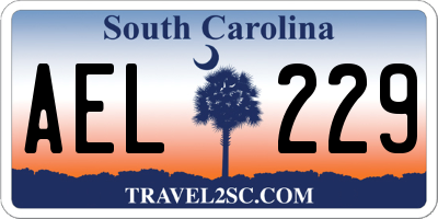 SC license plate AEL229
