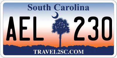 SC license plate AEL230