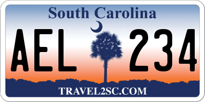 SC license plate AEL234