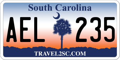 SC license plate AEL235