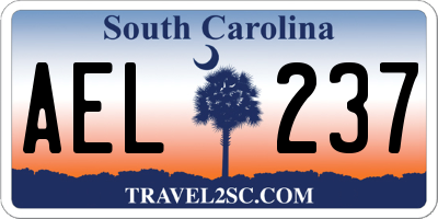 SC license plate AEL237