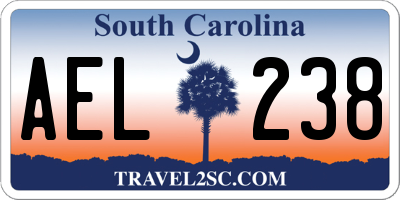 SC license plate AEL238