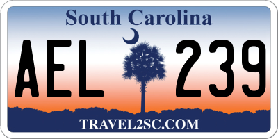 SC license plate AEL239