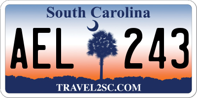 SC license plate AEL243