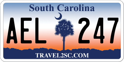 SC license plate AEL247