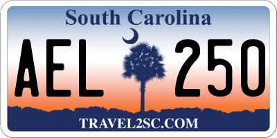 SC license plate AEL250