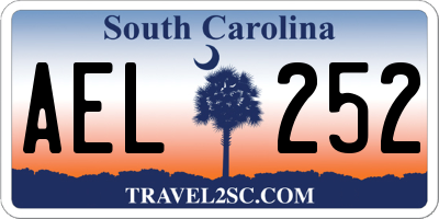 SC license plate AEL252