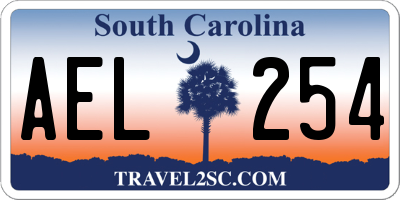 SC license plate AEL254