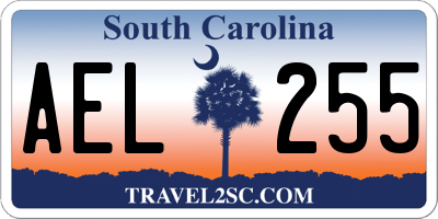 SC license plate AEL255