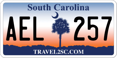 SC license plate AEL257