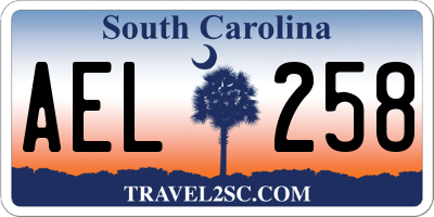 SC license plate AEL258
