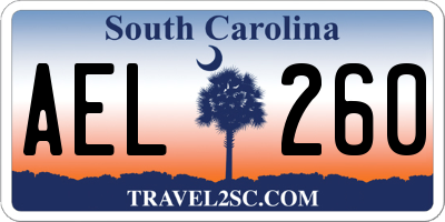 SC license plate AEL260