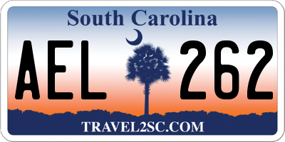SC license plate AEL262
