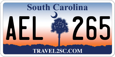 SC license plate AEL265