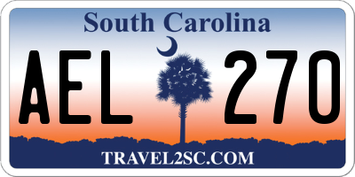 SC license plate AEL270
