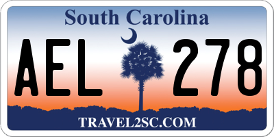 SC license plate AEL278