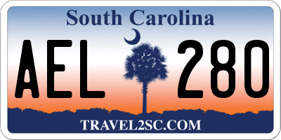 SC license plate AEL280