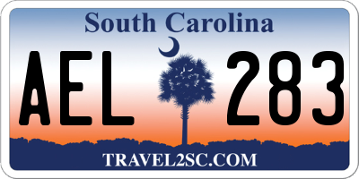 SC license plate AEL283