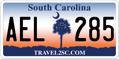 SC license plate AEL285