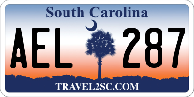 SC license plate AEL287
