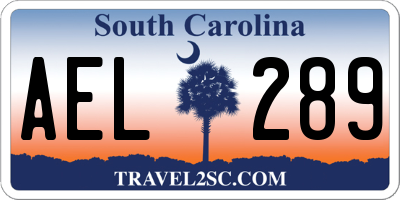 SC license plate AEL289
