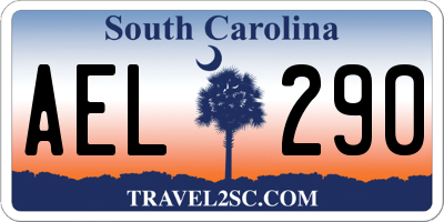 SC license plate AEL290