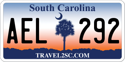 SC license plate AEL292
