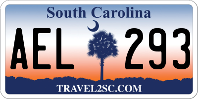 SC license plate AEL293