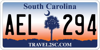 SC license plate AEL294