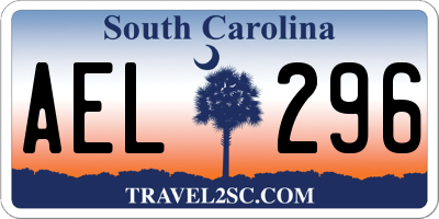 SC license plate AEL296