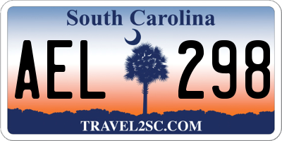 SC license plate AEL298